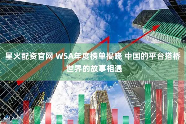 星火配资官网 WSA年度榜单揭晓 中国的平台搭桥 世界的故事相遇