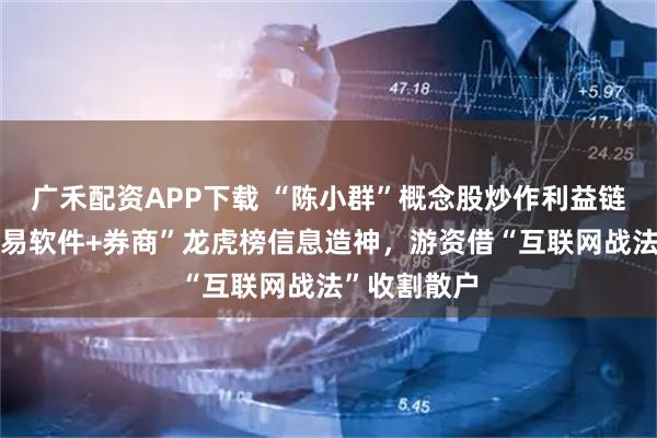 广禾配资APP下载 “陈小群”概念股炒作利益链调查：“交易软件+券商”龙虎榜信息造神，游资借“互联网战法”收割散户